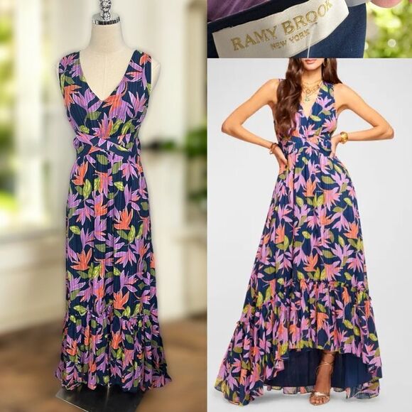 NWT RAMY BROOK Flounce Hem Maxi Miles Dress Size 6 - Picture 1 of 14